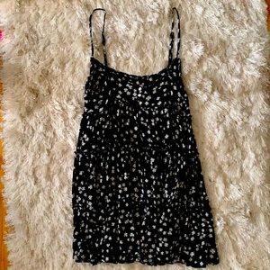 Bershka black dress with white clovers.